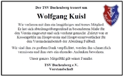 Der TSV Buchenberg trauert um Wolfi Kuisl und Arnold Barth 