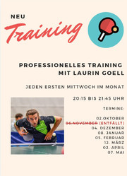 Professionelles Tischtennis Training